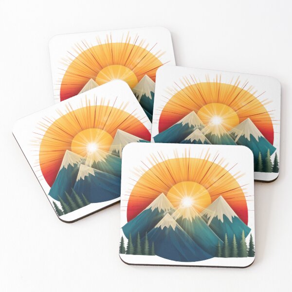 Item preview, Retro Mountain Sunrise | Nature Adventure Landscape Art designed and sold by ChenEngEng.
