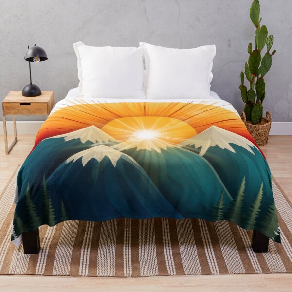 Item preview, Retro Mountain Sunrise | Nature Adventure Landscape Art designed and sold by ChenEngEng.