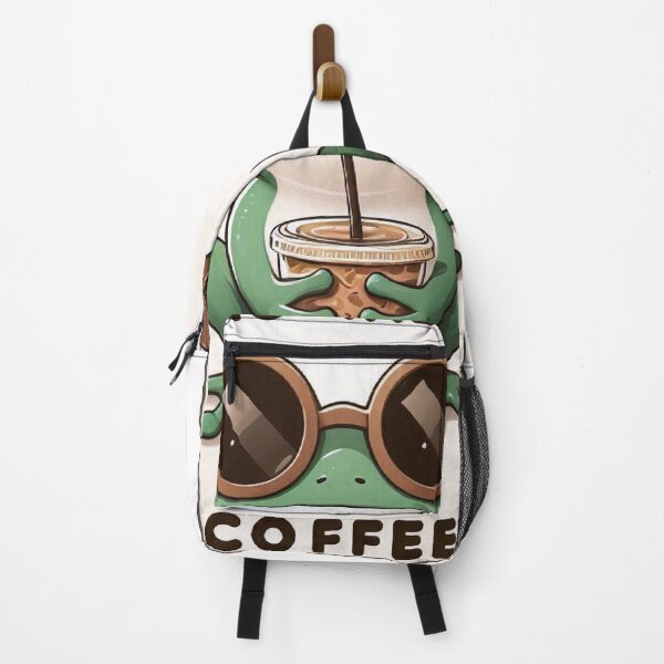 Item preview, Cool Frog Drinking Iced Coffee – No Talk Before Coffee Illustration designed and sold by Mitaudesign.