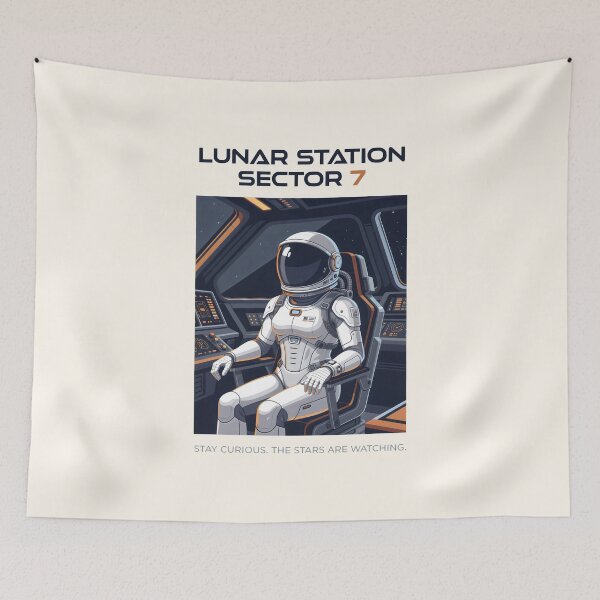 Item preview, Lunar Station Sector 7 Sci-Fi Illustration designed and sold by SplashTastic.