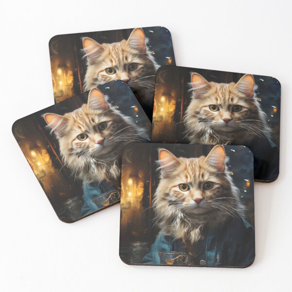 Item preview, Cat Portrait in a Quiet Night Café designed and sold by Erika Kaisersot.