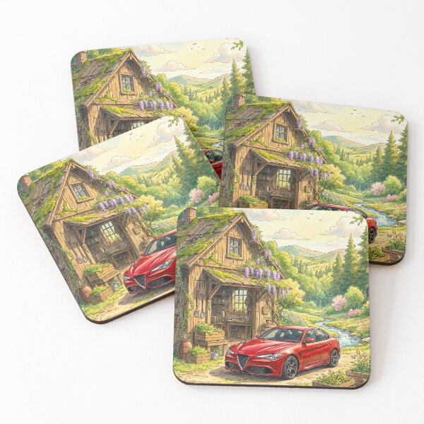 Item preview, Artistic Watercolor Painting Of A Fast Car In Countryside Garden designed and sold by RevUpDesign.
