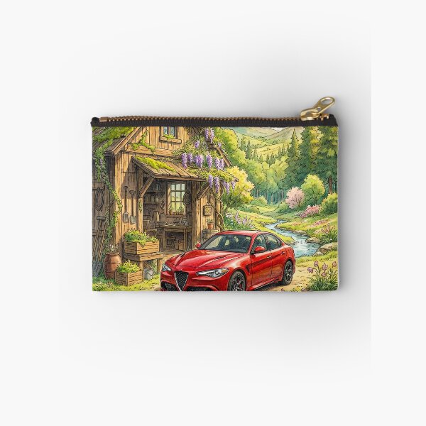 Item preview, Artistic Watercolor Painting Of A Fast Car In Countryside Garden designed and sold by RevUpDesign.