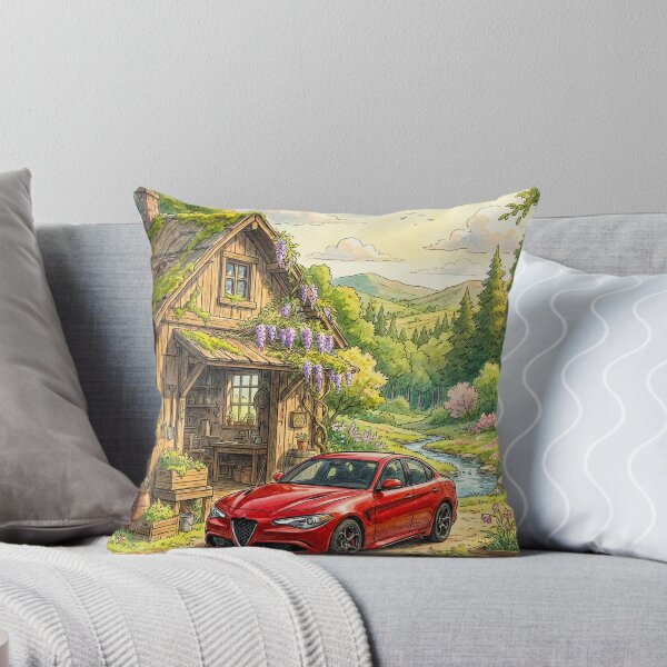 Item preview, Artistic Watercolor Painting Of A Fast Car In Countryside Garden designed and sold by RevUpDesign.