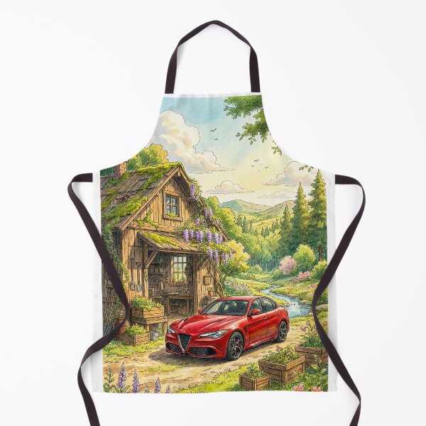 Item preview, Artistic Watercolor Painting Of A Fast Car In Countryside Garden designed and sold by RevUpDesign.