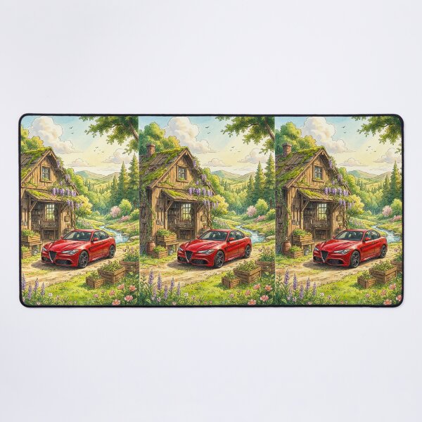 Item preview, Artistic Watercolor Painting Of A Fast Car In Countryside Garden designed and sold by RevUpDesign.