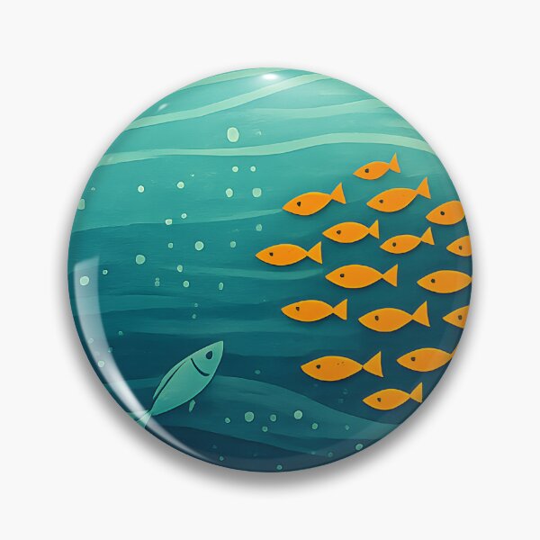 Item preview, Golden Ocean Harmony – Minimalist Sunset with Fish designed and sold by blankTeeShirt.
