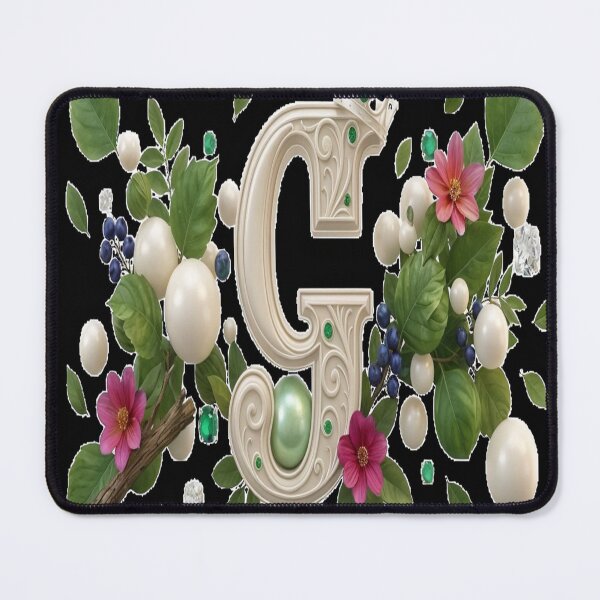 Item preview, Elegant Ivory White G Monogram - Minimalist Botanical Initial, Sophisticated Nature Aesthetic, Chic Personal Decor designed and sold by KalamAura.