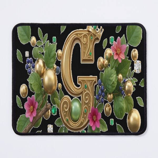 Item preview, Luxury Gold G Monogram - Magical Botanical Initial Letter, Regal Gift, Elegant Fairytale Art designed and sold by KalamAura.