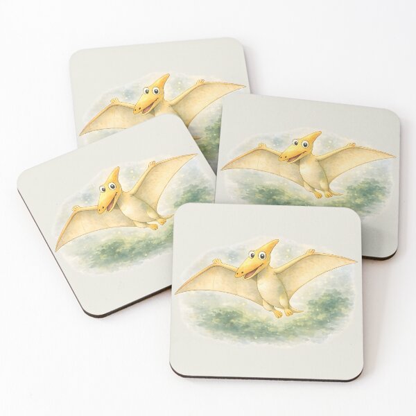 Item preview, Happy Flying Pterodactyl – Cute Watercolor Dinosaur Illustration designed and sold by blankTeeShirt.