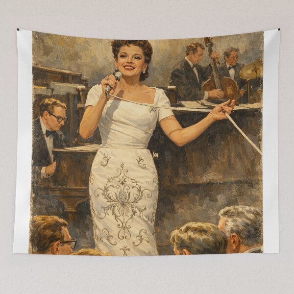 Item preview, Judy Live onstage - Vintage Jazz Club Singer – Classic Mid-Century Lounge Performance designed and sold by DiamondSkyShirt.