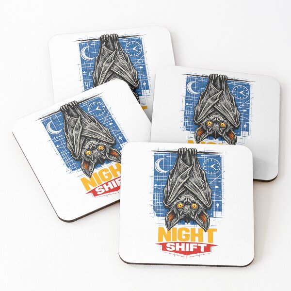 Item preview, Night Shift Bat Illustration - Funny Blueprints Late Night Worker & Night Bat Aesthetic Graphic Design by Vivaan Studio designed and sold by Vivaan Studio.