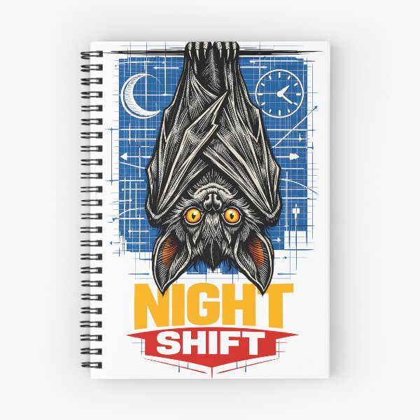Item preview, Night Shift Bat Illustration - Funny Blueprints Late Night Worker & Night Bat Aesthetic Graphic Design by Vivaan Studio designed and sold by Vivaan Studio.