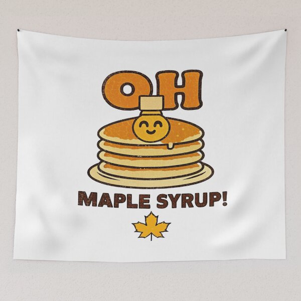 Item preview, Oh Maple Syrup Pancakes – Funny Canada Breakfast Vintage Maple Leaf Design designed and sold by Globalcitytees.