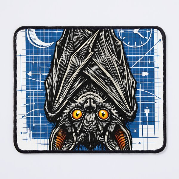 Item preview, Night Shift Bat Illustration - Funny Blueprints Late Night Worker & Night Bat Aesthetic Graphic Design by Vivaan Studio designed and sold by Vivaan Studio.