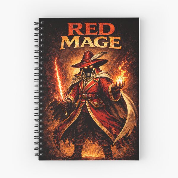 Item preview, Red Mage Wizard Fantasy Spellcaster Art designed and sold by Retr0Tshirts.