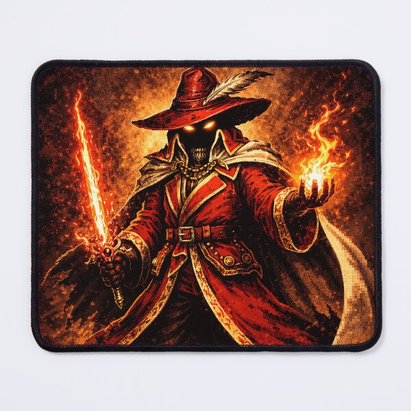 Item preview, Red Mage Wizard Fantasy Spellcaster Art designed and sold by Retr0Tshirts.