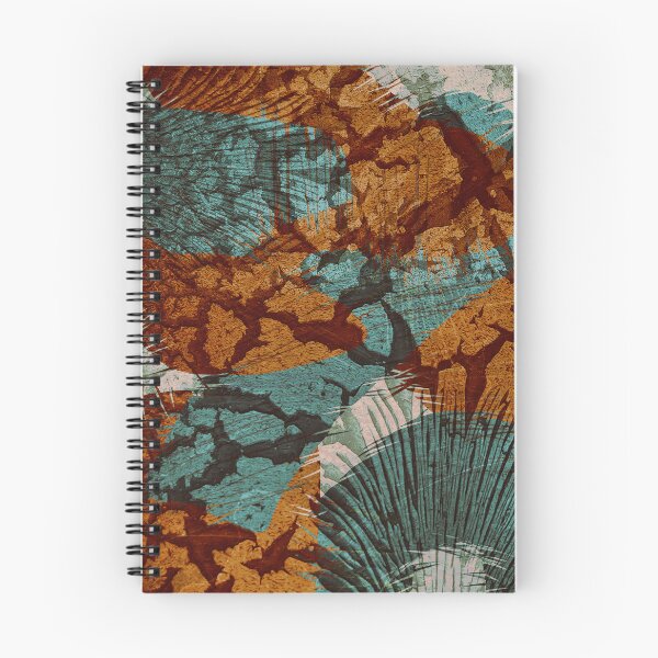 Item preview, Abstract Teal Green Rust Orange Crackle Burst designed and sold by jocelynsart.