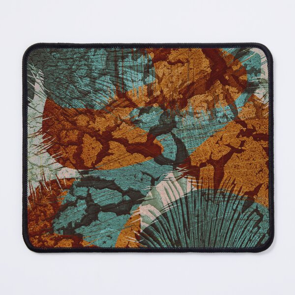 Item preview, Abstract Teal Green Rust Orange Crackle Burst designed and sold by jocelynsart.