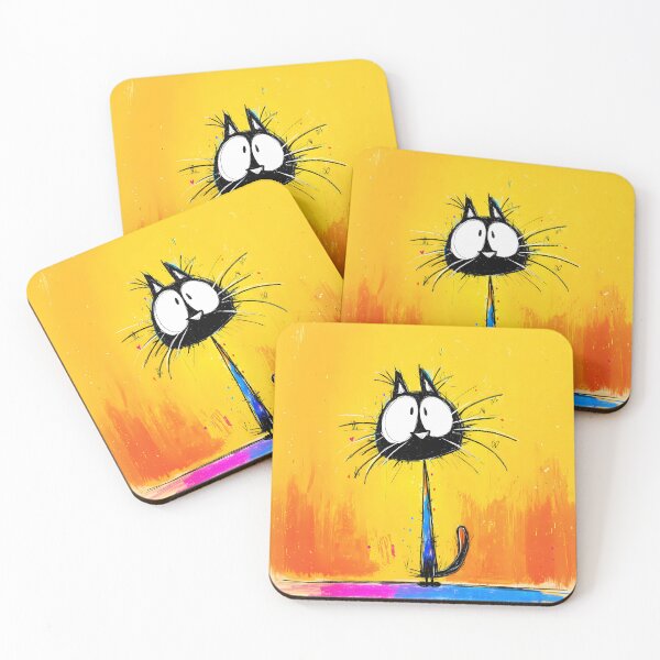 Item preview, Abstract, colorful cat with big eyes in pop art comic style designed and sold by WhimsyArt ○ byGTL.
