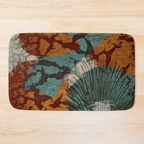 Item preview, Abstract Teal Green Rust Orange Crackle Burst designed and sold by jocelynsart.