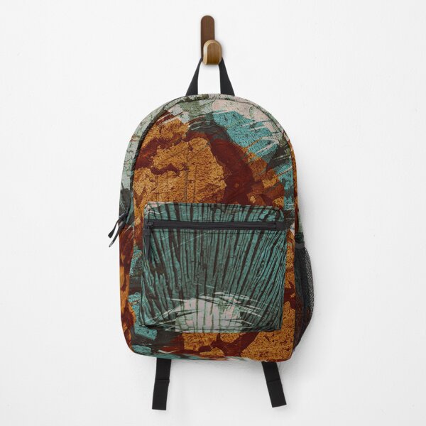 Item preview, Abstract Teal Green Rust Orange Crackle Burst designed and sold by jocelynsart.