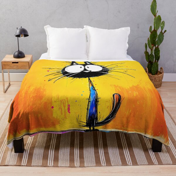 Item preview, Abstract, colorful cat with big eyes in pop art comic style designed and sold by WhimsyArt ○ Studio.