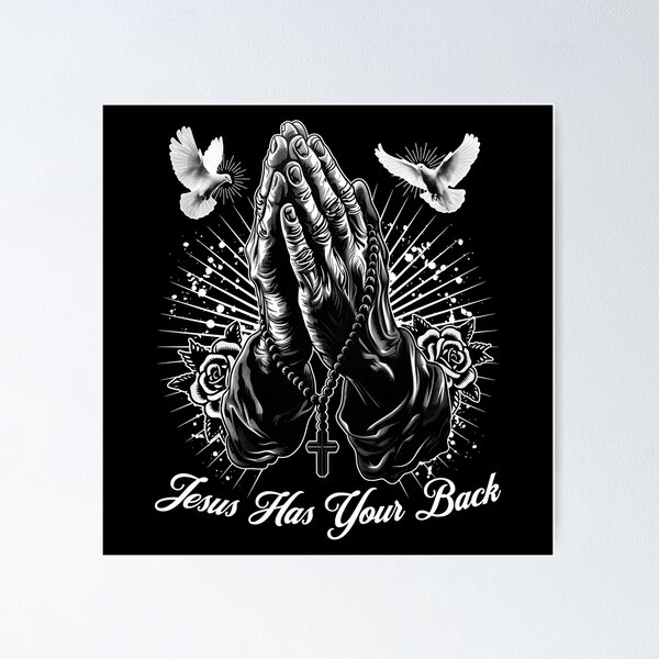 Item preview, Jesus Has Your Back Praying Hands Faith Design designed and sold by Modaozushi216.