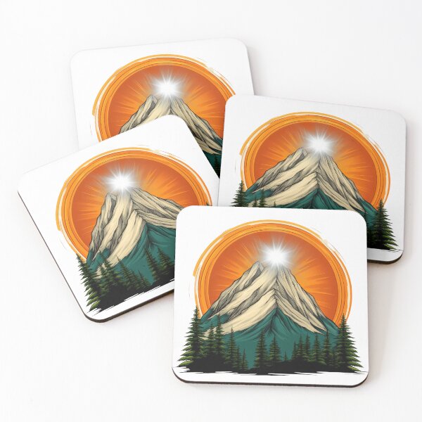 Item preview, Vintage Mountain Sunset | Retro Outdoor Adventure Illustration designed and sold by ChenEngEng.