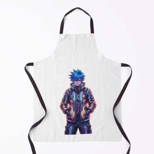 Item preview, Cyberpunk Anime Boy Neon Jacket – Futuristic Anime Character Streetwear Style designed and sold by Morden-Design.