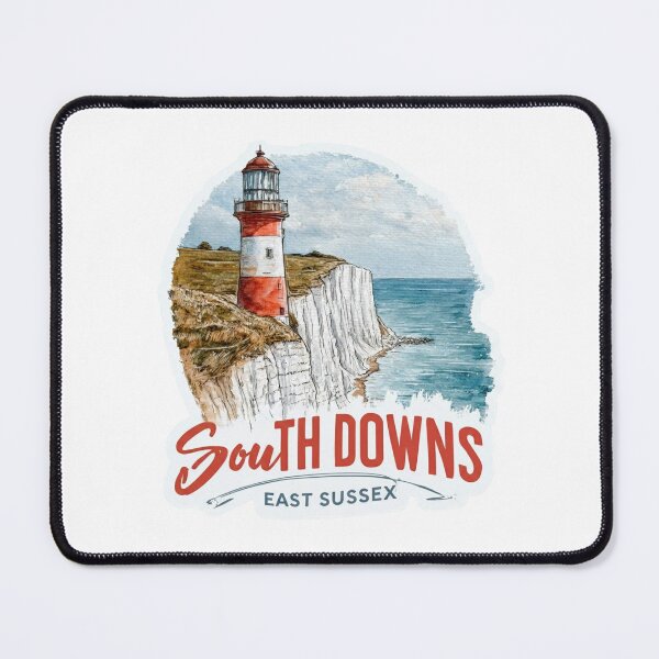 Item preview, South Downs East Sussex Watercolor Lighthouse Chalk Cliffs Vintage   Style Travel Sticker designed and sold by Blurbean.