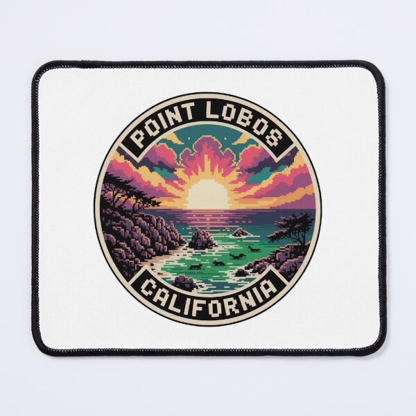 Item preview, Point Lobos California: Pixel Sunset Illustration designed and sold by CircinusStore.