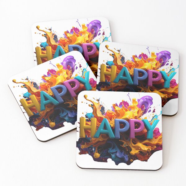 Item preview, Iridescent Pearl Happy 3D Bubble Typography designed and sold by icemanphotos.