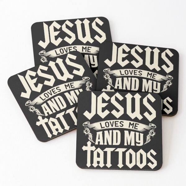 Item preview, Jesus Loves Me And My Tattoos Faith Quote Design designed and sold by Modaozushi216.