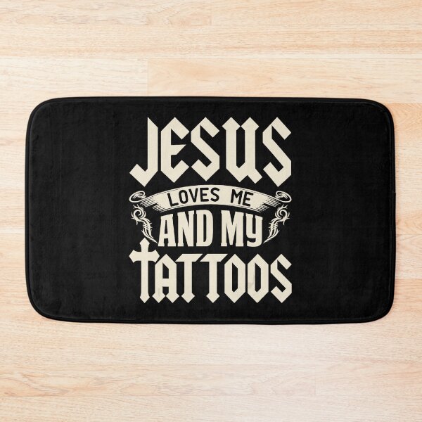 Item preview, Jesus Loves Me And My Tattoos Faith Quote Design designed and sold by Modaozushi216.