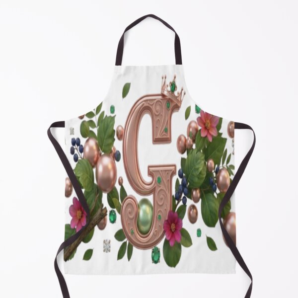 Item preview, Royal Rose Gold G Nature Goddess Monogram - Magical Botanical, Emerald Filigree, and Flowers designed and sold by KalamAura.