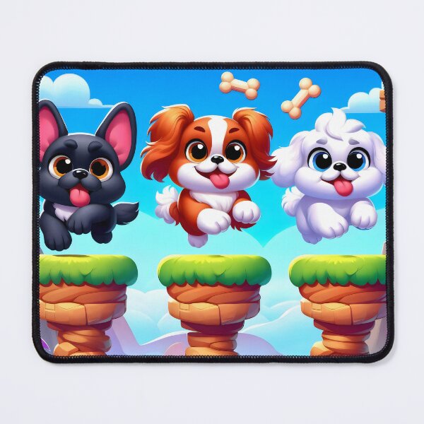 Item preview, Cute Mobile Game Style Gamer Dogs Platform Adventure designed and sold by AI-Only Creations.