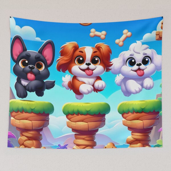 Item preview, Cute Mobile Game Style Gamer Dogs Platform Adventure designed and sold by AI-Only Creations.
