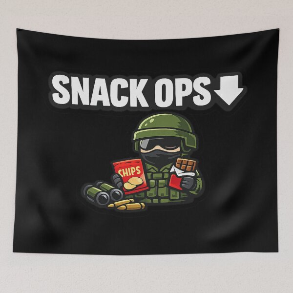 Artikelvorschau, SNACK OPS ↓ – Lustiges Sticker- und T-Shirt-Design entworfen und verkauft von Timeless Junction.