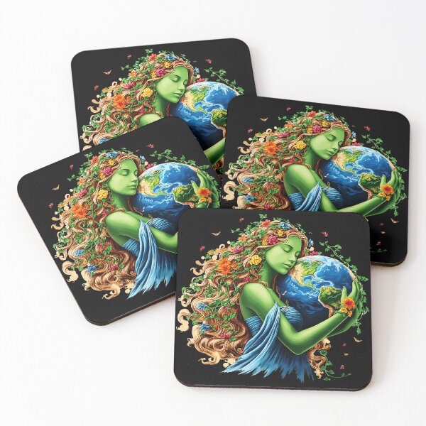 Item preview, Mother Earth Goddess Holding Planet Nature Art Design designed and sold by zamiokaline.