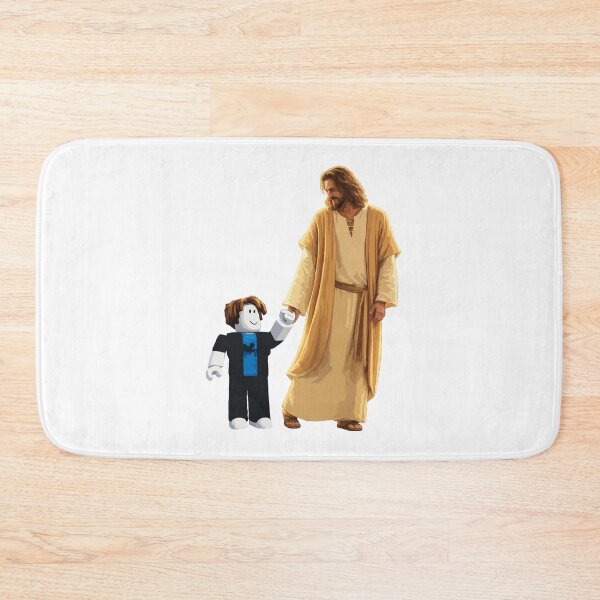Item preview, Jesus and Roblox Boy Holding Hands – Christian Gaming Art, Faith Inspired Roblox Avatar Design designed and sold by BrainBubbleArt.