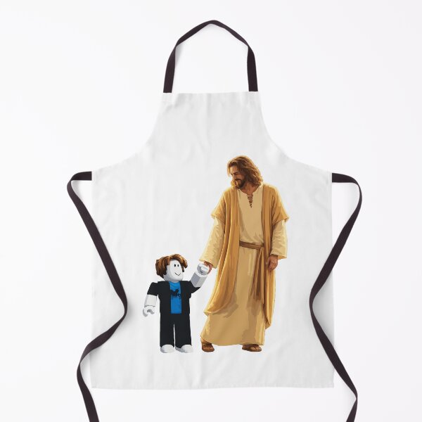 Item preview, Jesus and Roblox Boy Holding Hands – Christian Gaming Art, Faith Inspired Roblox Avatar Design designed and sold by BrainBubbleArt.