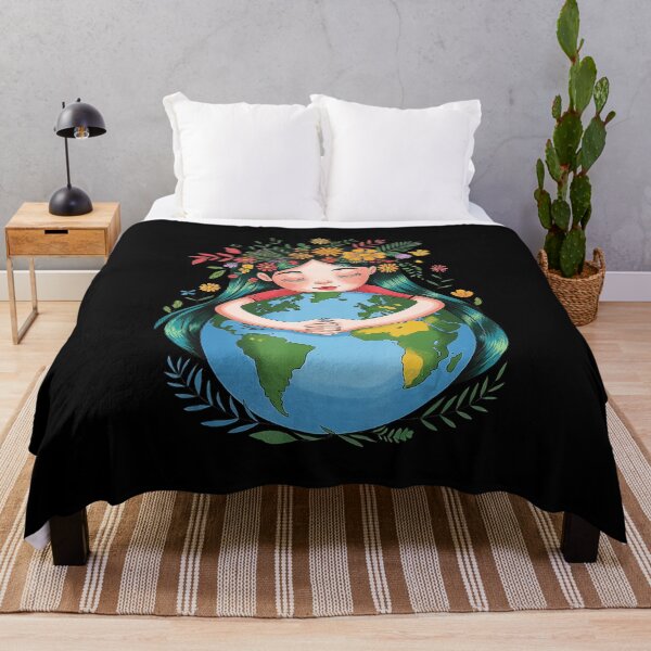 Item preview, Girl Hugging Earth Nature Love Planet Care Design designed and sold by zamiokaline.