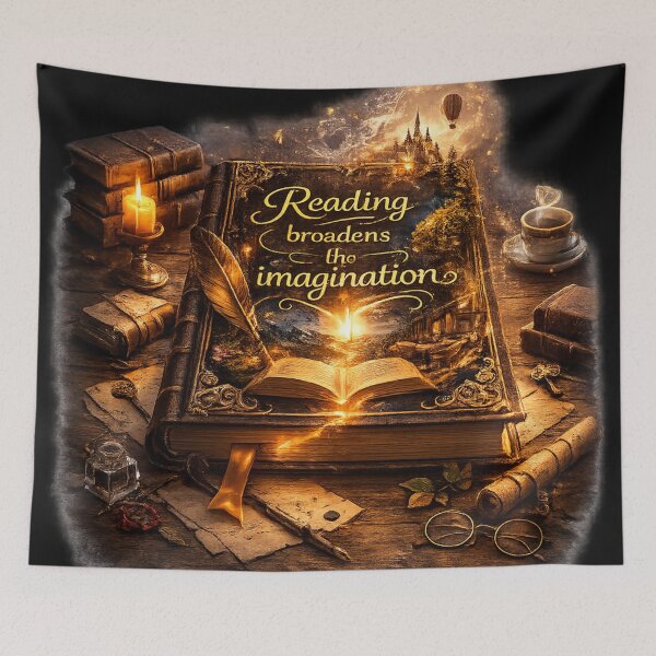Item preview, Reading Broadens the Imagination – Magical Book Lover Design designed and sold by RolMerch.