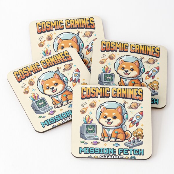 Item preview, Retro Pixel Shiba Inu Astronaut - Cosmic Canines Space Adventure designed and sold by Towelpuppy.