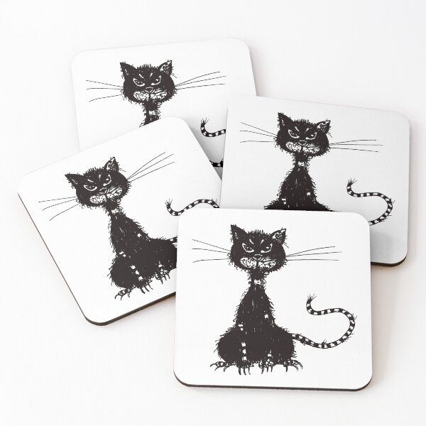 Item preview, Grunge Ragged Evil Black Cat designed and sold by Boriana Giormova.