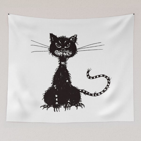 Item preview, Grunge Ragged Evil Black Cat designed and sold by Boriana Giormova.