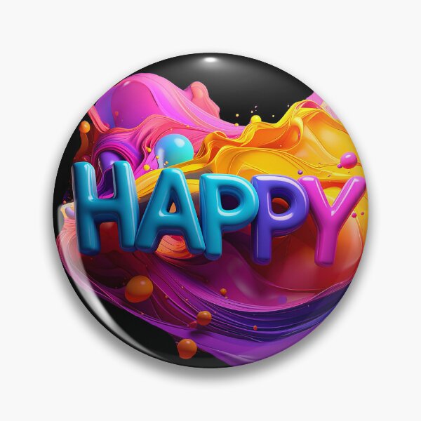 Item preview, Iridescent Pearl Happy 3D Bubble Typography designed and sold by icemanphotos.