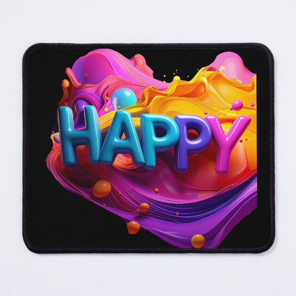 Item preview, Iridescent Pearl Happy 3D Bubble Typography designed and sold by icemanphotos.