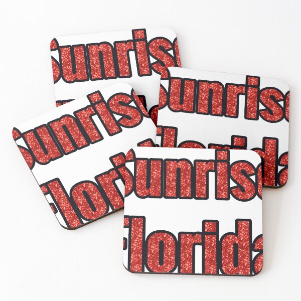 Item preview, Sunrise Florida City Name With Red Rhinestone designed and sold by TheIconSmith.